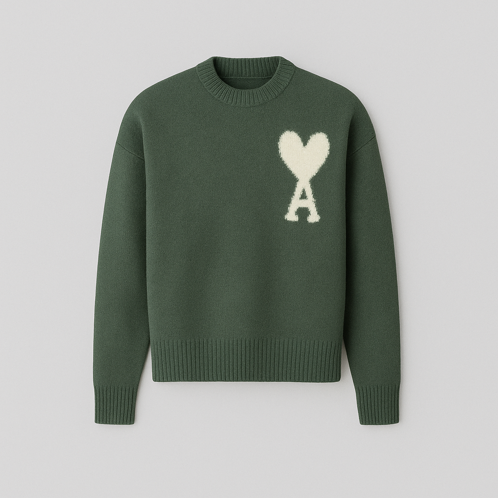 Maglione Oversize Donna con Motivo a Cuori Morbido