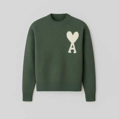 Maglione Oversize Donna con Motivo a Cuori Morbido