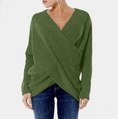 Maglione Donna in Cashmere Dettaglio Incrociato Autunno Inverno