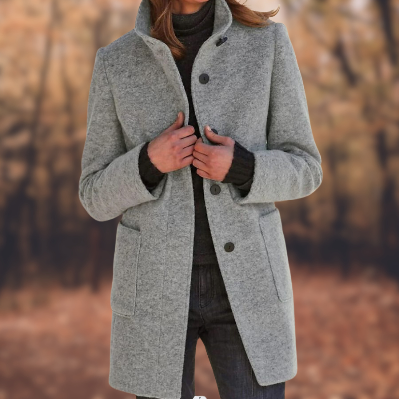 Cappotto Donna Invernale Chiusura con Bottoni Colletto Alto - Brentozzi