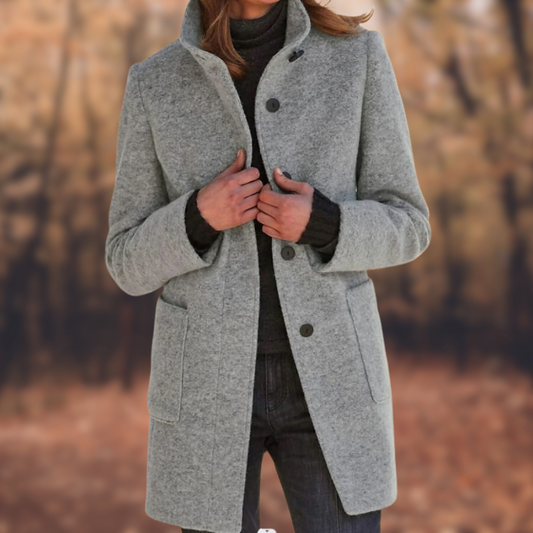 Cappotto Donna Invernale Chiusura con Bottoni Colletto Alto - Brentozzi