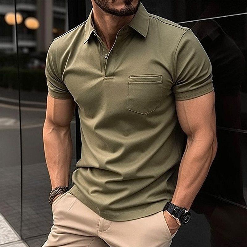 Polo Uomo Tasche Moderno Vestibilità