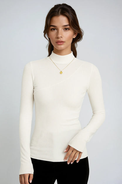 Maglia Donna Collo Alto Maniche Lunghe Elasticizzata - Vesarelli
