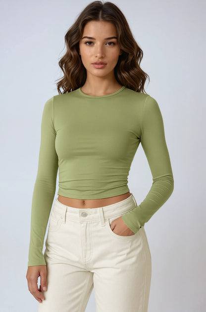 Maglia Donna Manica Lunga Tessuto Elasticizzato Vestibilità Slim - Vesarelli