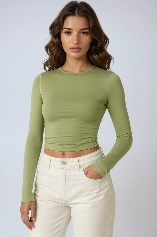 Maglia Donna Manica Lunga Tessuto Elasticizzato Vestibilità Slim - Vesarelli