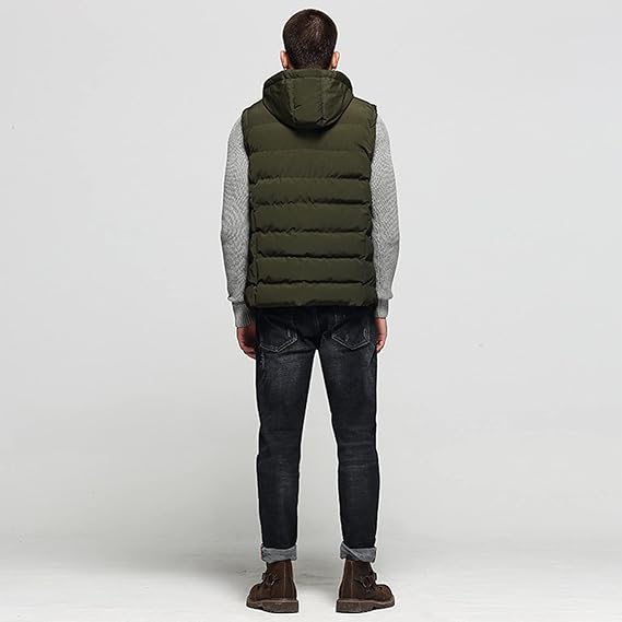 Gilet Uomo Senza Maniche con Motivo a Quadri