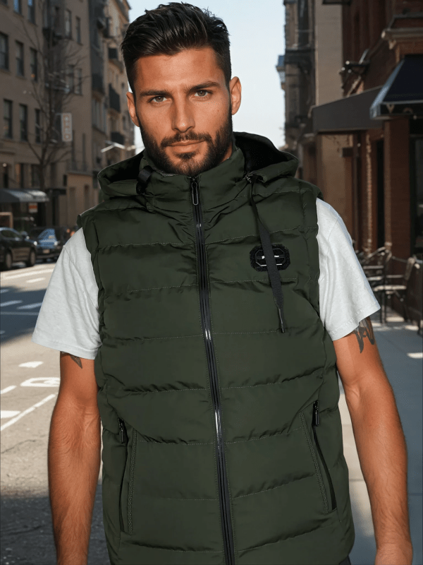 Gilet Uomo Senza Maniche con Motivo a Quadri