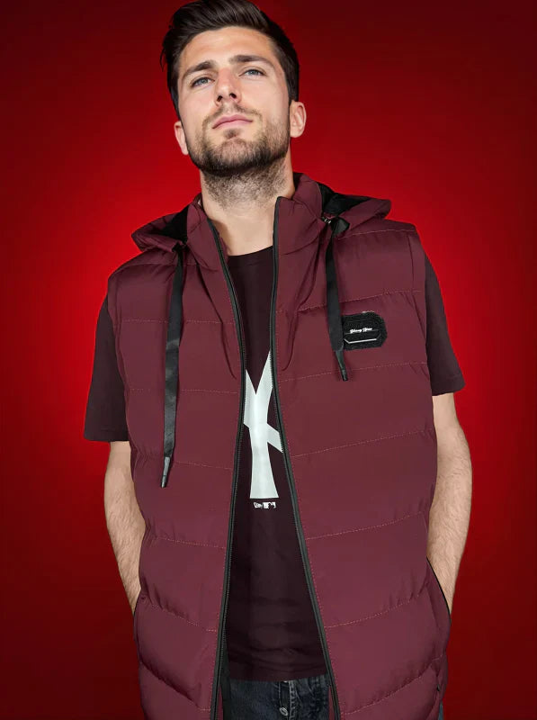 Gilet Uomo Senza Maniche con Motivo a Quadri