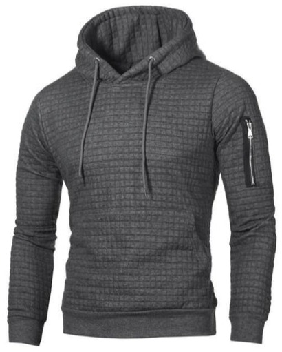 Felpa Uomo Slim Fit con Cappuccio e Polsini a Costine
