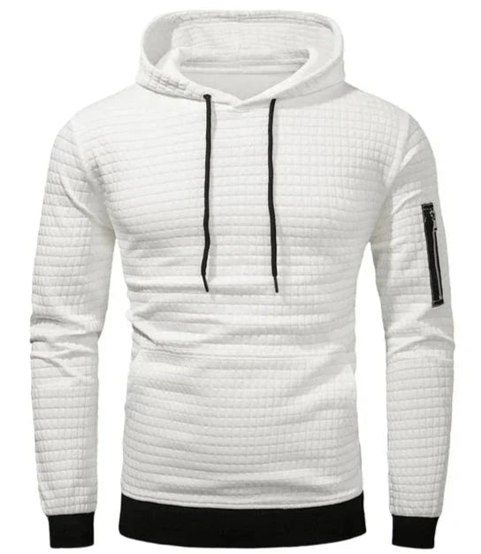 Felpa Uomo Slim Fit con Cappuccio e Polsini a Costine - Brentozzi