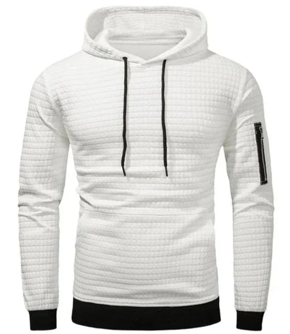 Felpa Uomo Slim Fit con Cappuccio e Polsini a Costine - Brentozzi