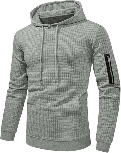 Felpa Uomo Slim Fit con Cappuccio e Polsini a Costine