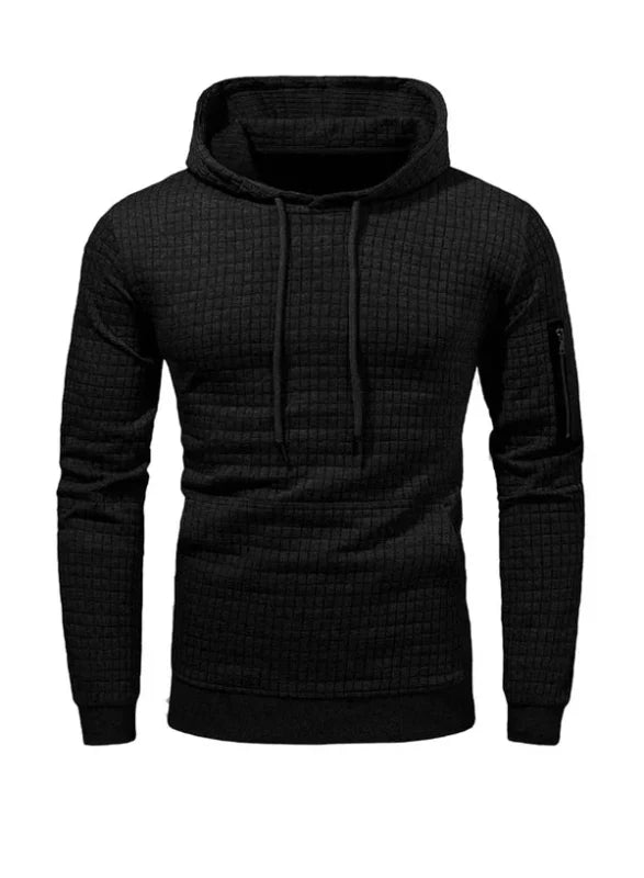 Felpa Uomo Slim Fit con Cappuccio e Polsini a Costine