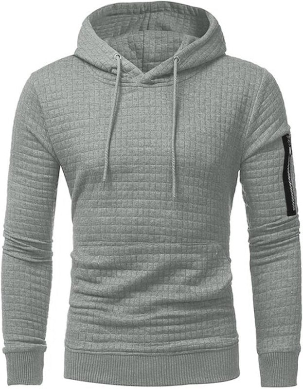 Felpa Uomo Slim Fit con Cappuccio e Polsini a Costine