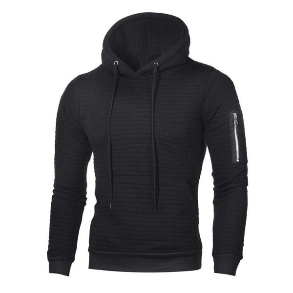 Felpa Uomo Slim Fit con Cappuccio e Polsini a Costine