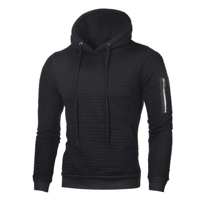 Felpa Uomo Slim Fit con Cappuccio e Polsini a Costine