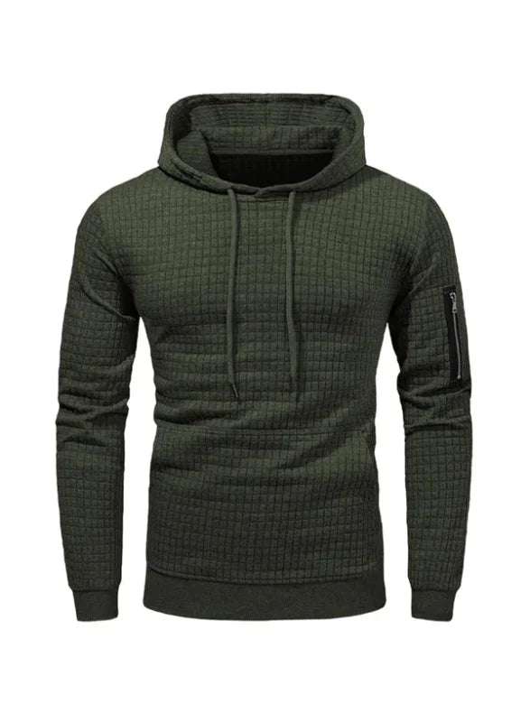Felpa Uomo Slim Fit con Cappuccio e Polsini a Costine