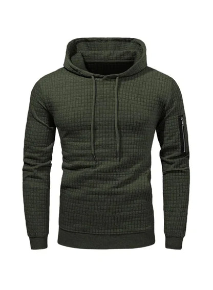 Felpa Uomo Slim Fit con Cappuccio e Polsini a Costine