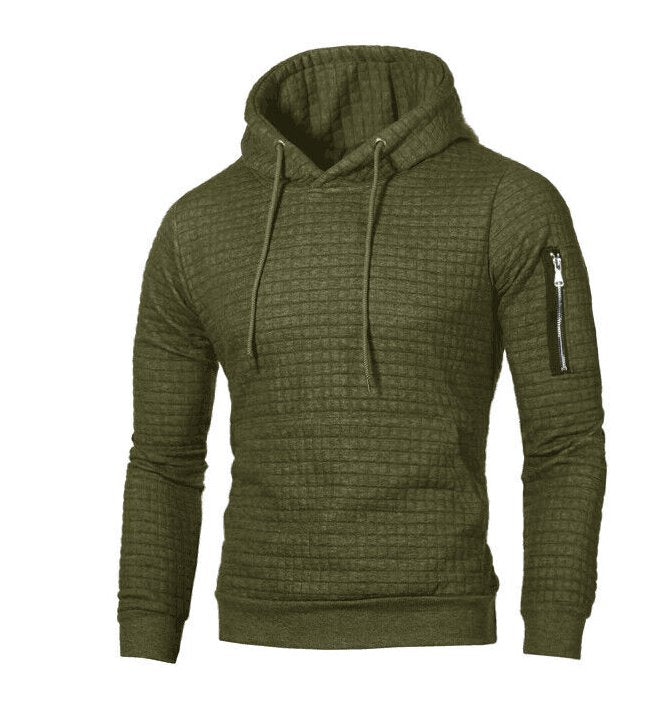 Felpa Uomo Slim Fit con Cappuccio e Polsini a Costine