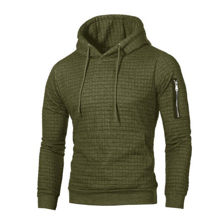 Felpa Uomo Slim Fit con Cappuccio e Polsini a Costine