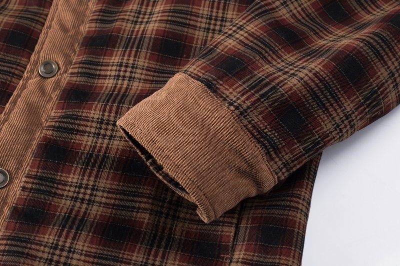 Giacca Uomo con Fodera in Pile e Motivo Quadri Stile Outdoor