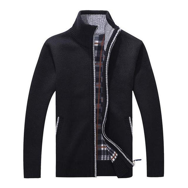 Cardigan Uomo Maglia con Zip Collo Alto Vestibilità Relax
