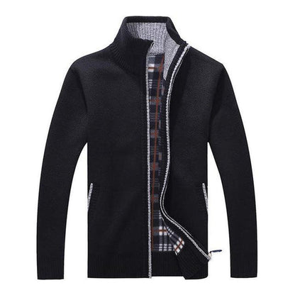 Cardigan Uomo Maglia con Zip Collo Alto Vestibilità Relax