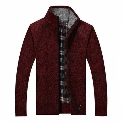 Cardigan Uomo Maglia con Zip Collo Alto Vestibilità Relax