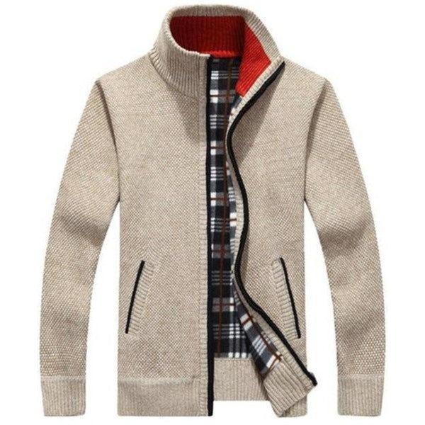 Cardigan Uomo Maglia con Zip Collo Alto Vestibilità Relax
