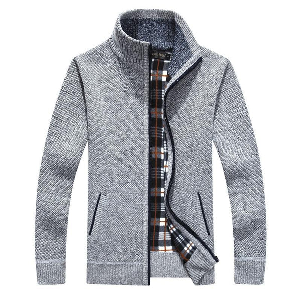 Cardigan Uomo Maglia con Zip Collo Alto Vestibilità Relax