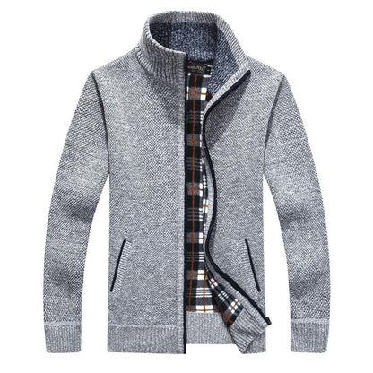 Cardigan Uomo Maglia con Zip Collo Alto Vestibilità Relax