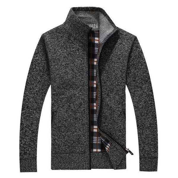 Cardigan Uomo Maglia con Zip Collo Alto Vestibilità Relax