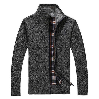 Cardigan Uomo Maglia con Zip Collo Alto Vestibilità Relax