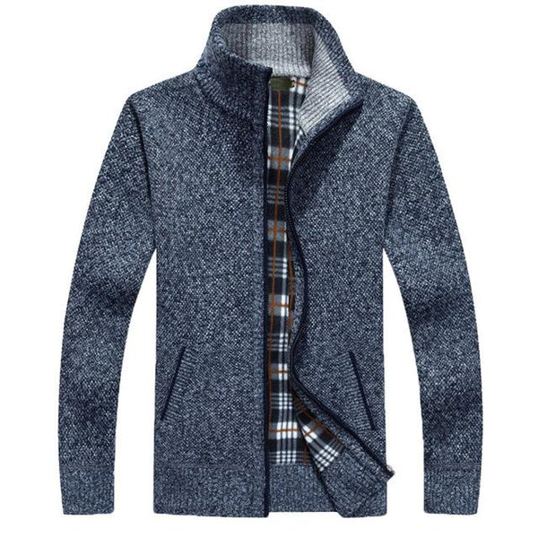 Cardigan Uomo Maglia con Zip Collo Alto Vestibilità Relax