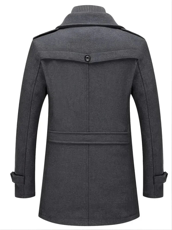 Cappotto Uomo in Lana con Colletto Interno Rimovibile