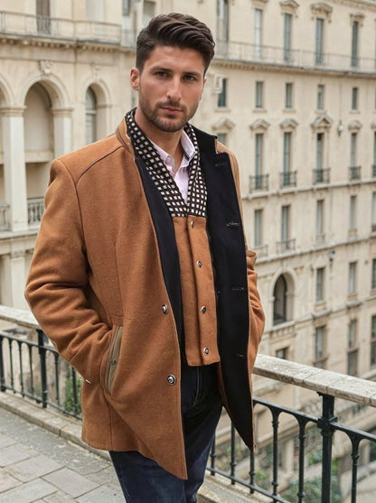 Giacca Uomo in Misto Lana con Colletto Staccabile