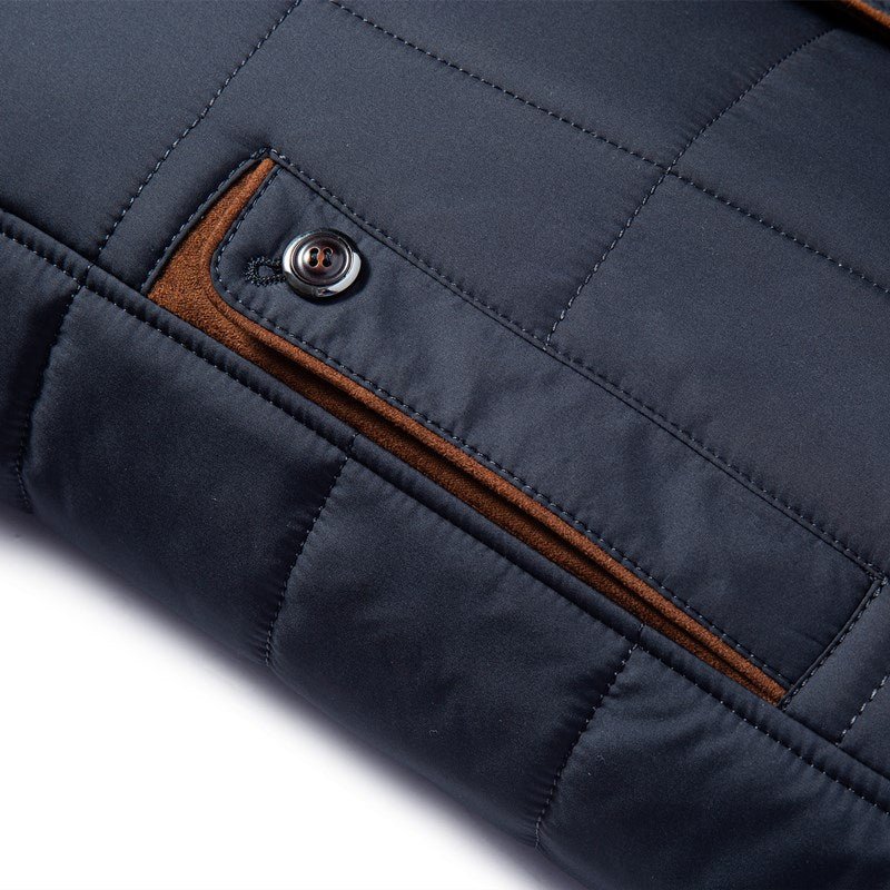 Giacca Imbottita Uomo Collo Staccabile Vestibilità Slim