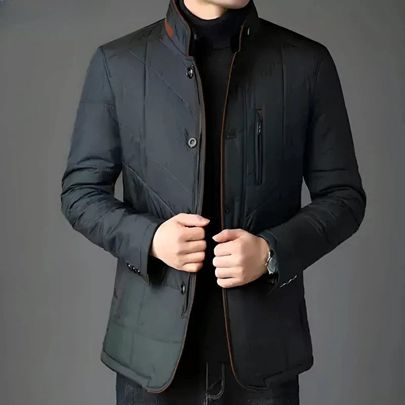 Giacca Imbottita Uomo Collo Staccabile Vestibilità Slim