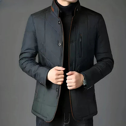 Giacca Imbottita Uomo Collo Staccabile Vestibilità Slim