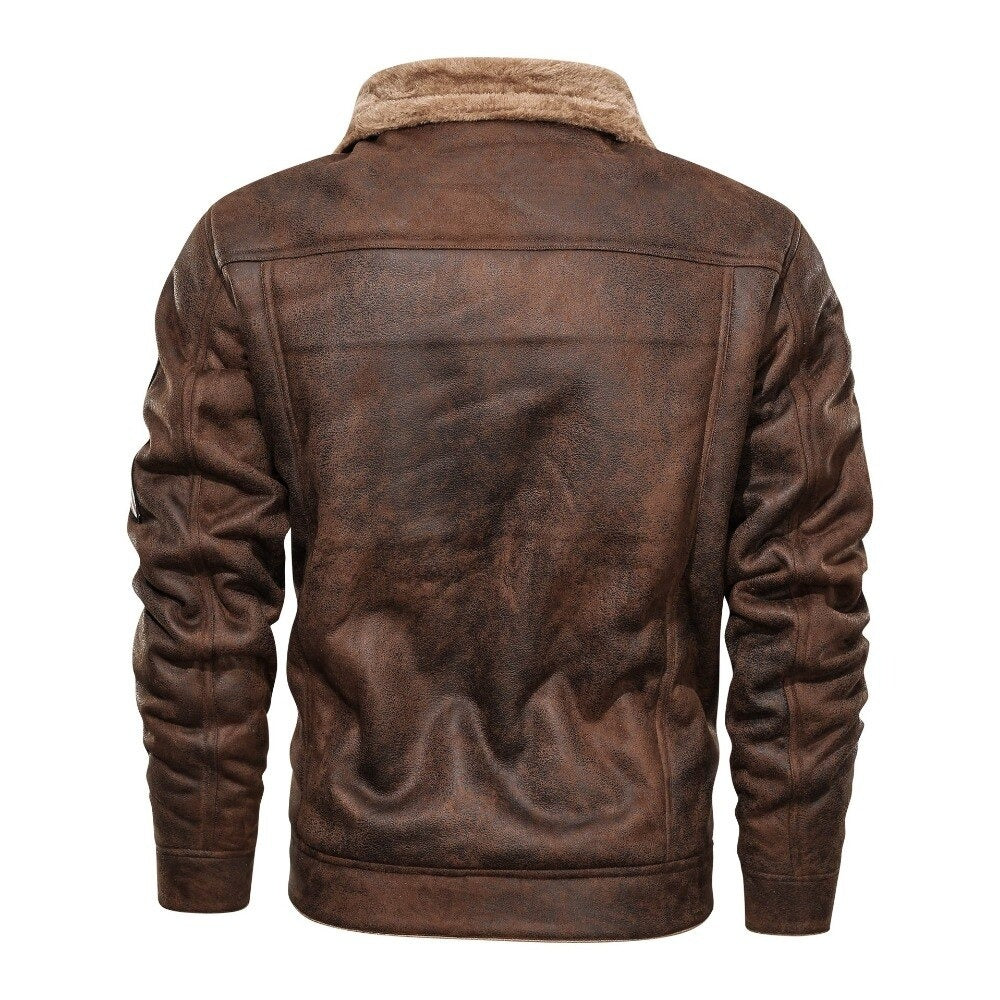 Giacca Biker Uomo in Ecopelle con Tasche Stile Comodo