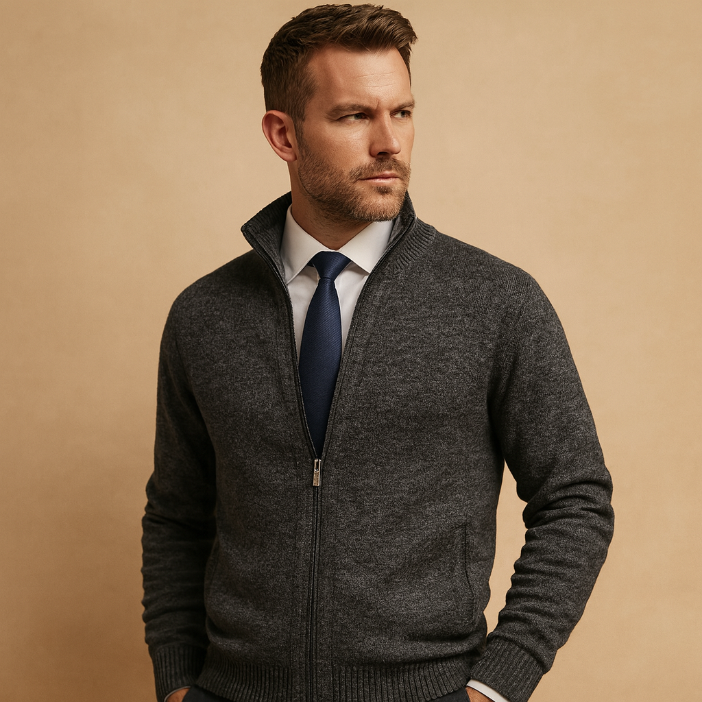 Maglia Uomo con Zip Vestibilità Regolare