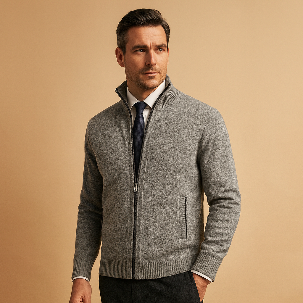 Maglia Uomo con Zip Vestibilità Regolare