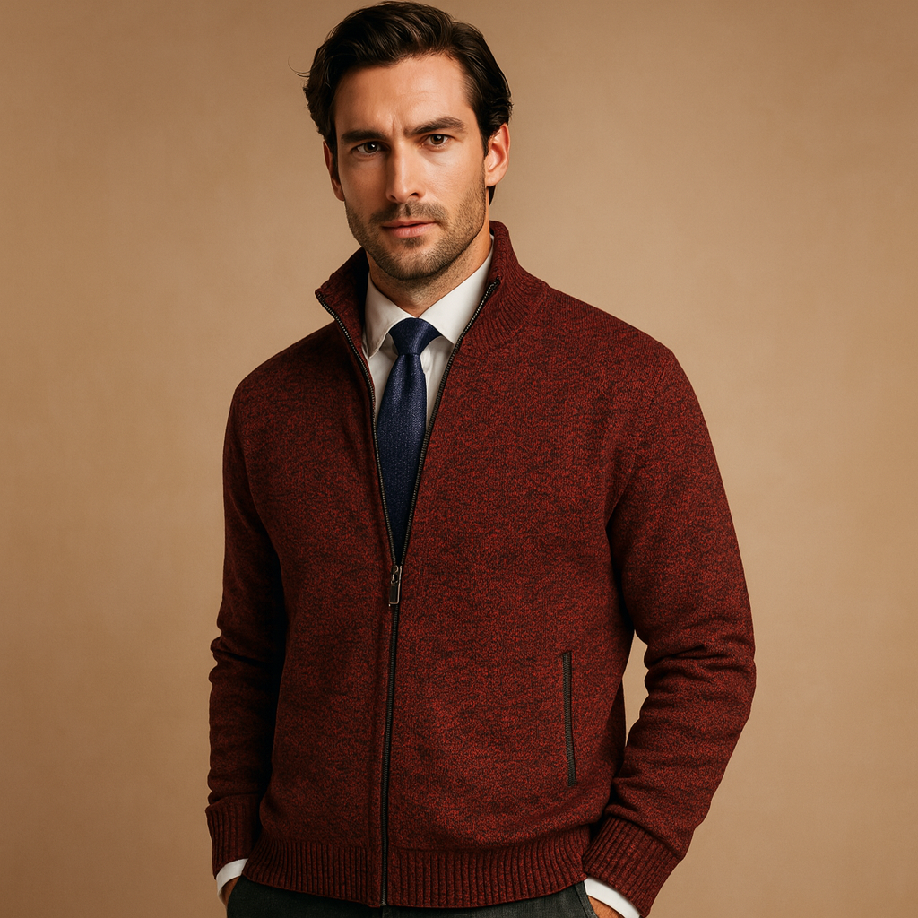 Maglia Uomo con Zip Vestibilità Regolare