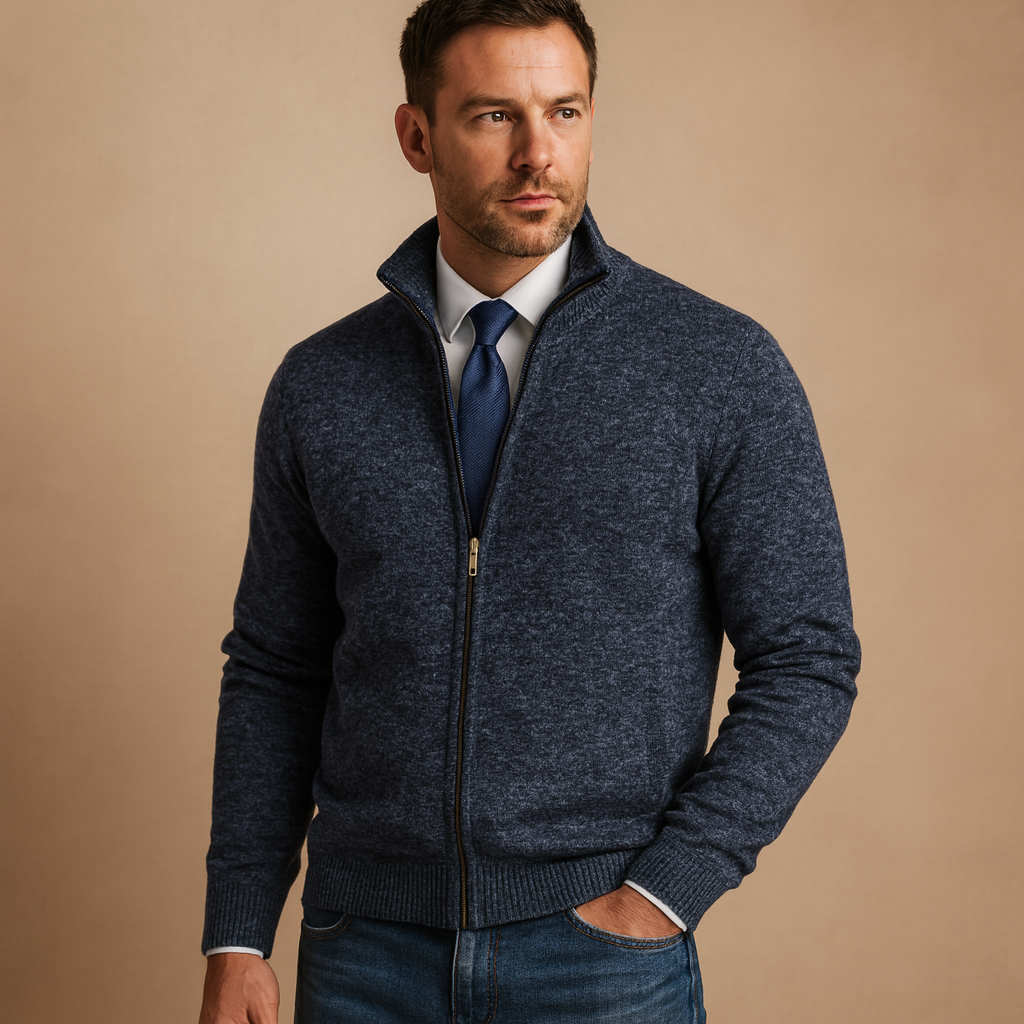 Maglia Uomo con Zip Vestibilità Regolare