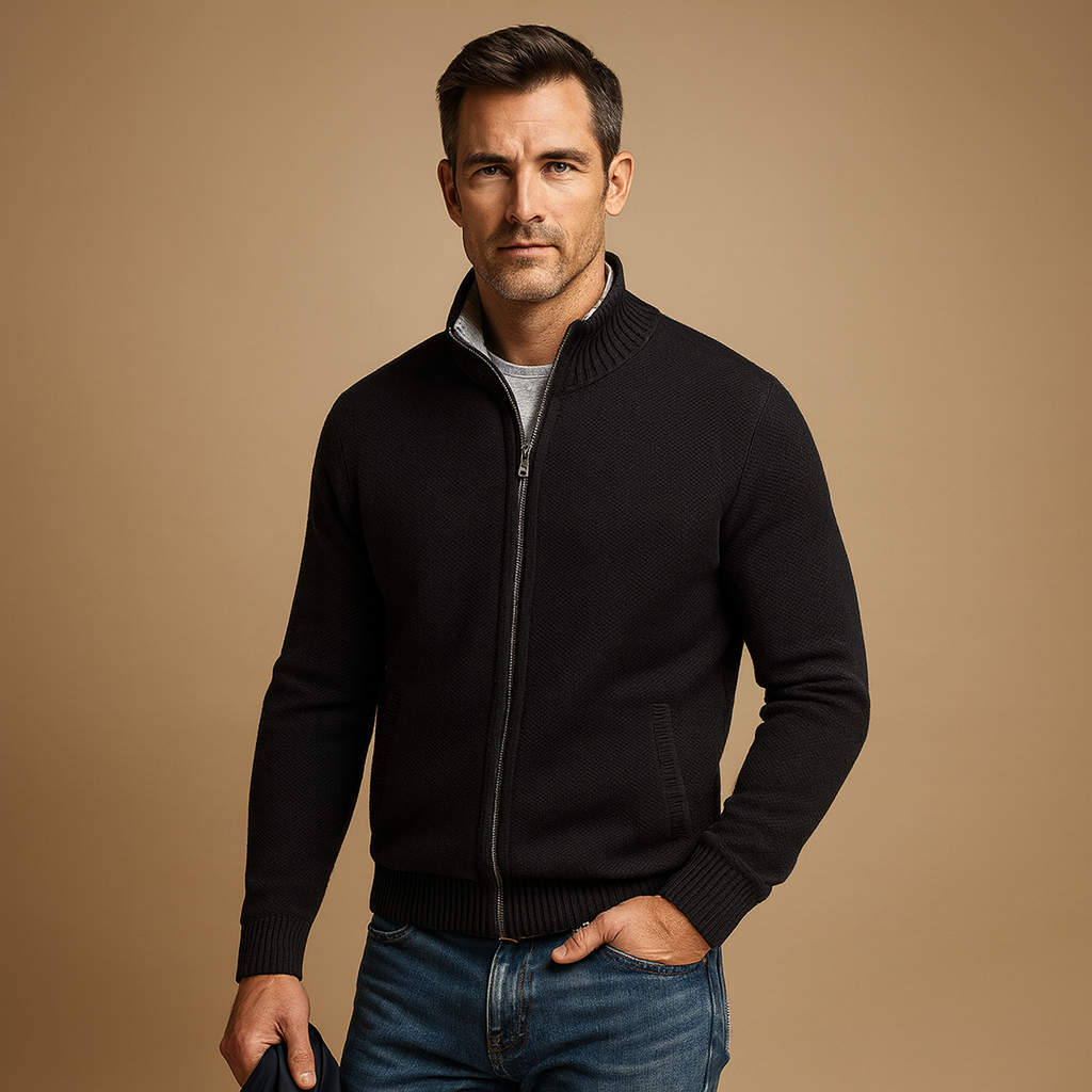 Maglia Uomo con Zip Vestibilità Regolare