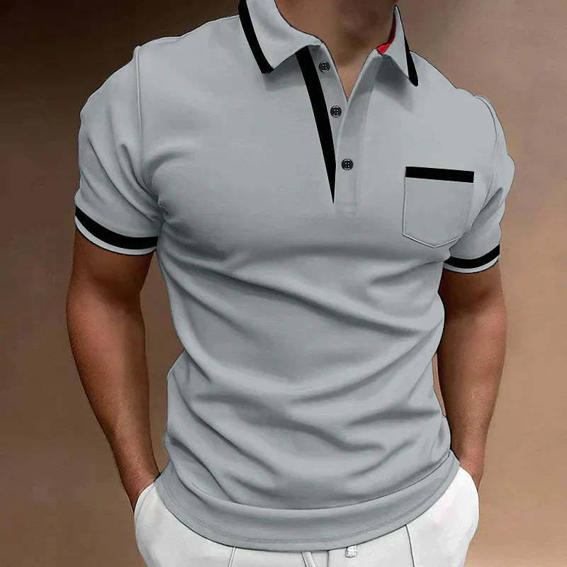 Polo Golf Uomo Manica Corta con Tasca sul Petto