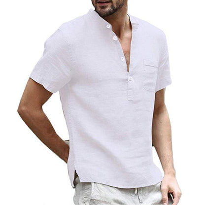 Camicia Uomo Manica Corta Tessuto Leggero Traspirante