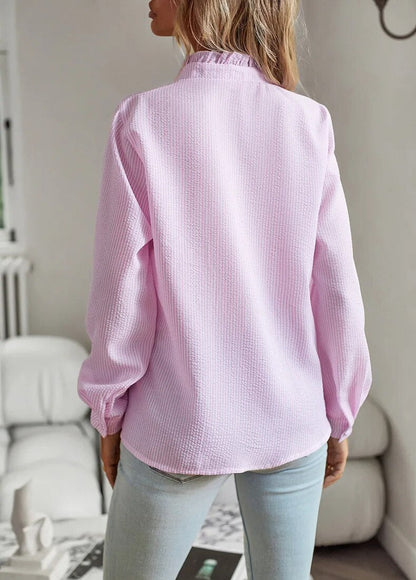 Blusa Donna Elegante Manica Lunga Collo Alto