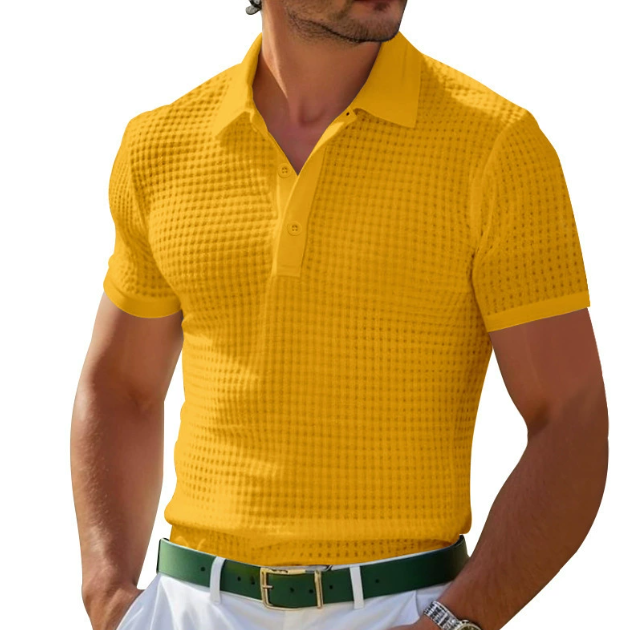 Polo Uomo Tessuto Strutturato Vestibilità Slim