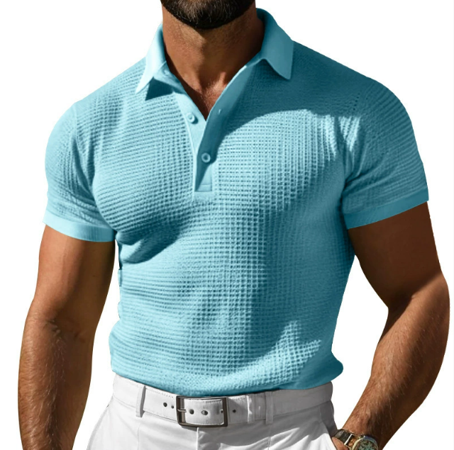 Polo Uomo Tessuto Strutturato Vestibilità Slim
